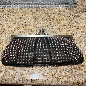 Christian Louboutin Loubinight frame clutch spiked leather